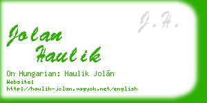 jolan haulik business card
